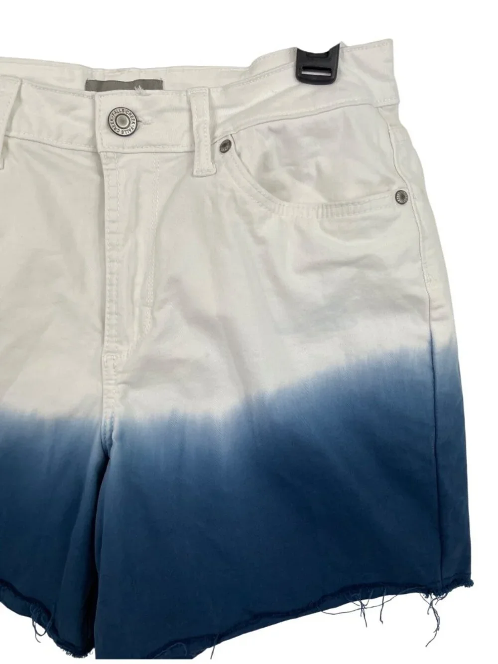 Falls Creek White Blue Ombre Cutoff Jean Shorts Womens Size 8 - Picture 4 of 8